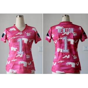 nike women nfl jerseys carolina panthers #1 cam newton pink[fashion camo]