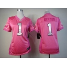 nike women nfl jerseys carolina panthers #1 cam newton pink[nike love's]