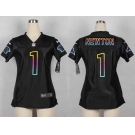 nike women nfl jerseys carolina panthers #1 newton black[nike fashion]