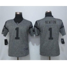 nike women nfl jerseys carolina panthers #1 newton gray[nike]