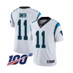 Youth Carolina Panthers #11 Torrey Smith White Vapor Untouchable Limited Player 100th Season Football Jersey