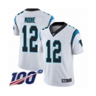 Youth Carolina Panthers #12 DJ Moore White Vapor Untouchable Limited Player 100th Season Football Jersey