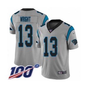 Youth Carolina Panthers #13 Jarius Wright Silver Inverted Legend Limited 100th Season Football Jersey