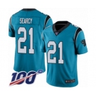 Youth Carolina Panthers #21 Da'Norris Searcy Limited Blue Rush Vapor Untouchable 100th Season Football Jersey