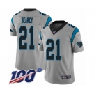 Youth Carolina Panthers #21 Da'Norris Searcy Silver Inverted Legend Limited 100th Season Football Jersey