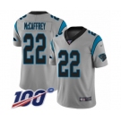 Youth Carolina Panthers #22 Christian McCaffrey Silver Inverted Legend Limited 100th Season Football Jersey