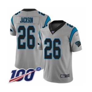 Youth Carolina Panthers #26 Donte Jackson Silver Inverted Legend Limited 100th Season Football Jersey