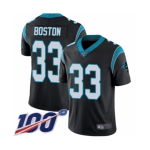 Youth Carolina Panthers #33 Tre Boston Black Team Color Vapor Untouchable Limited Player 100th Season Football Jersey