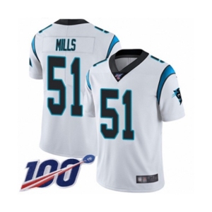 Youth Carolina Panthers #51 Sam Mills White Vapor Untouchable Limited Player 100th Season Football Jersey