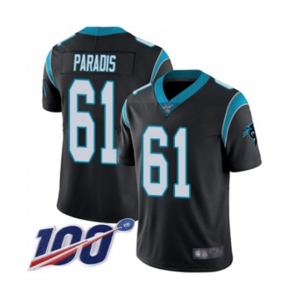 Youth Carolina Panthers #61 Matt Paradis Black Team Color Vapor Untouchable Limited Player 100th Season Football Jersey