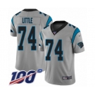 Youth Carolina Panthers #74 Greg Little Silver Inverted Legend Limited 100th Season Football Jersey