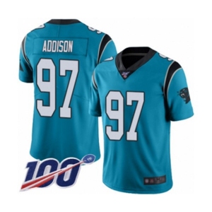 Youth Carolina Panthers #97 Mario Addison Blue Alternate Vapor Untouchable Limited Player 100th Season Football Jersey