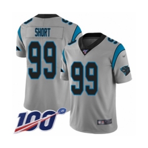 Youth Carolina Panthers #99 Kawann Short Silver Inverted Legend Limited 100th Season Football Jersey