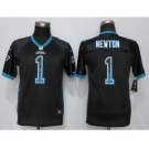 Youth Nike Carolina Panthers #1 Cam Newton Drift Fashion Black Jerseys