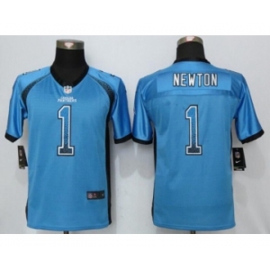 Youth Nike Carolina Panthers #1 Cam Newton Drift Fashion Blue Jerseys