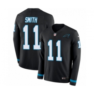 Youth Nike Carolina Panthers #11 Torrey Smith Limited Black Therma Long Sleeve NFL Jersey