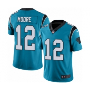 Youth Nike Carolina Panthers #12 DJ Moore Limited Blue Rush Vapor Untouchable NFL Jersey