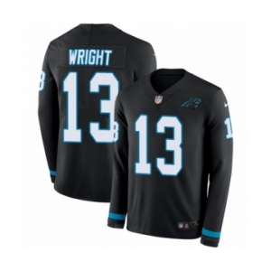 Youth Nike Carolina Panthers #13 Jarius Wright Limited Black Therma Long Sleeve NFL Jersey