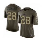 Youth Nike Carolina Panthers #28 Jonathan Stewart Limited Green Salute to Service NFL Jersey