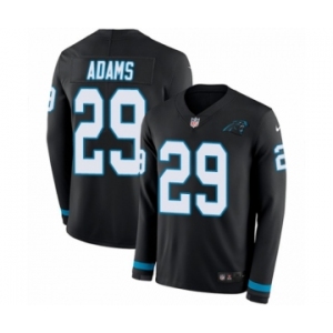 Youth Nike Carolina Panthers #29 Mike Adams Limited Black Therma Long Sleeve NFL Jersey