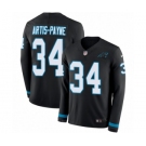 Youth Nike Carolina Panthers #34 Cameron Artis-Payne Limited Black Therma Long Sleeve NFL Jersey