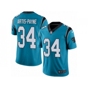 Youth Nike Carolina Panthers #34 Cameron Artis-Payne Limited Blue Rush NFL Jersey