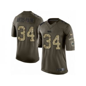 Youth Nike Carolina Panthers #34 Cameron Artis-Payne Limited Green Salute to Service NFL Jersey