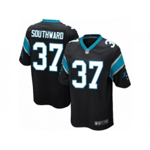 Youth Nike Carolina Panthers #37 Dezmen Southward Game Black Team Color NFL Jersey