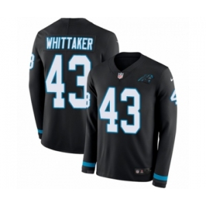 Youth Nike Carolina Panthers #43 Fozzy Whittaker Limited Black Therma Long Sleeve NFL Jersey