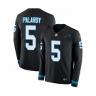 Youth Nike Carolina Panthers #5 Michael Palardy Limited Black Therma Long Sleeve NFL Jersey