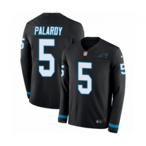 Youth Nike Carolina Panthers #5 Michael Palardy Limited Black Therma Long Sleeve NFL Jersey