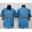 Youth Nike Carolina Panthers #58 Thomas Davis Drift Fashion Blue Jerseys