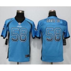 Youth Nike Carolina Panthers #58 Thomas Davis Drift Fashion Blue Jerseys