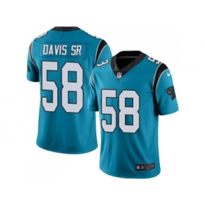 Youth Nike Carolina Panthers #58 Thomas Davis Sr Blue Stitched NFL Limited Rush Jersey