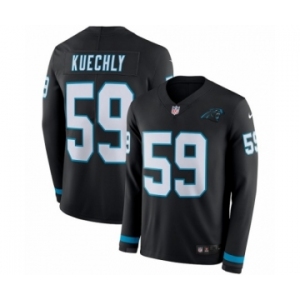 Youth Nike Carolina Panthers #59 Luke Kuechly Limited Black Therma Long Sleeve NFL Jersey