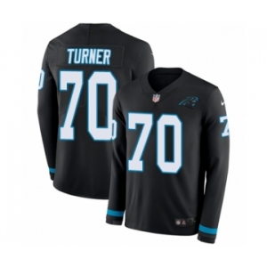 Youth Nike Carolina Panthers #70 Trai Turner Limited Black Therma Long Sleeve NFL Jersey