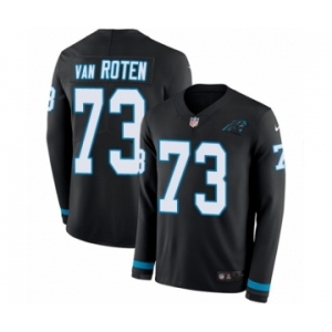 Youth Nike Carolina Panthers #73 Greg Van Roten Limited Black Therma Long Sleeve NFL Jersey