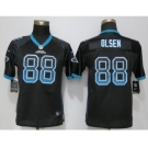 Youth Nike Carolina Panthers #88 Greg Olsen Drift Fashion Black Jerseys