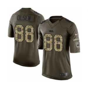 Youth Nike Carolina Panthers #88 Greg Olsen Limited Green Salute to Service NFL Jersey