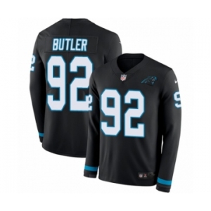 Youth Nike Carolina Panthers #92 Vernon Butler Limited Black Therma Long Sleeve NFL Jersey