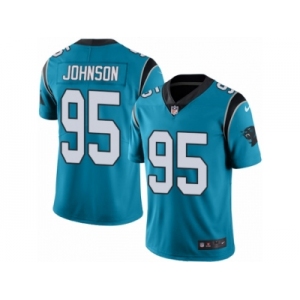 Youth Nike Carolina Panthers #95 Charles Johnson Limited Blue Rush NFL Jersey