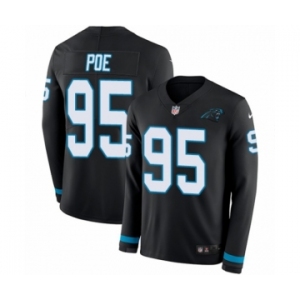 Youth Nike Carolina Panthers #95 Dontari Poe Limited Black Therma Long Sleeve NFL Jersey