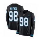 Youth Nike Carolina Panthers #98 Marquis Haynes Limited Black Therma Long Sleeve NFL Jersey