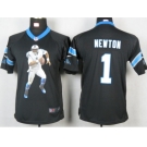 nike youth nfl jerseys carolina panthers #1 newton black[portrait fashion]