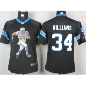 nike youth nfl jerseys carolina panthers #34 williams black[portrait fashion]