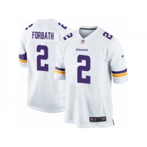 Men Nike Minnesota Vikings #2 Kai Forbath Game White NFL Jersey