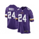 Men Nike Minnesota Vikings #24 Tramaine Brock Game Purple Team Color NFL Jersey