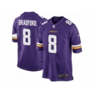 Men's Nike Minnesota Vikings #8 Sam Bradford Game Purple Team Color NFL Jersey