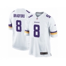 Men's Nike Minnesota Vikings #8 Sam Bradford Game White NFL Jersey