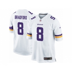 Men's Nike Minnesota Vikings #8 Sam Bradford Game White NFL Jersey